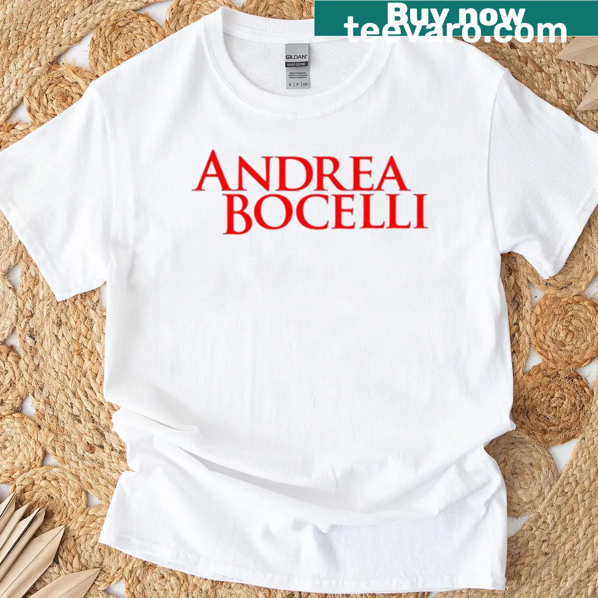 T-shirt honoring Andrea Bocelli with elegant graphic — on a men's t-shirt