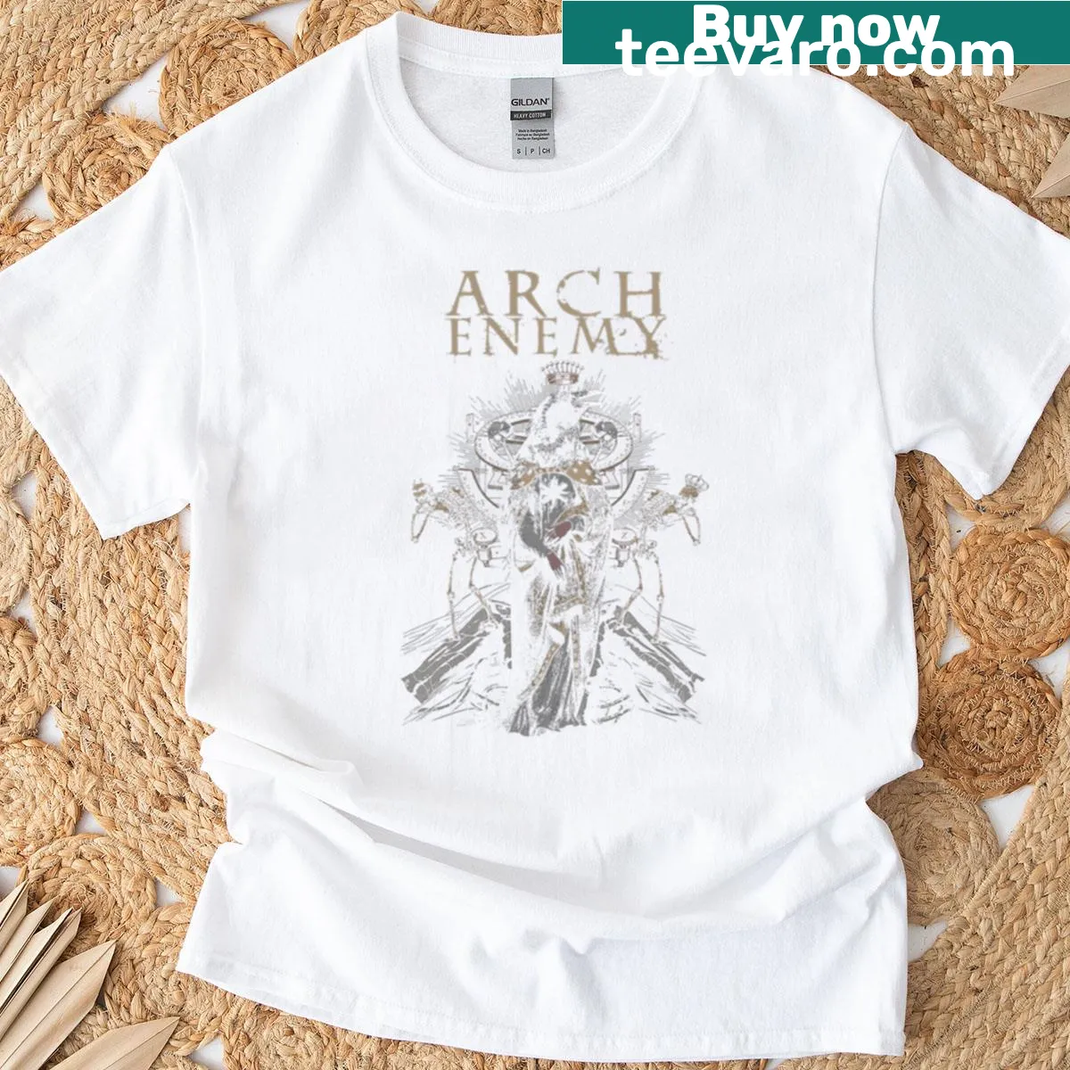 Silhouette design T-shirt celebrating Arch Enemy's music. — on a men's t-shirt