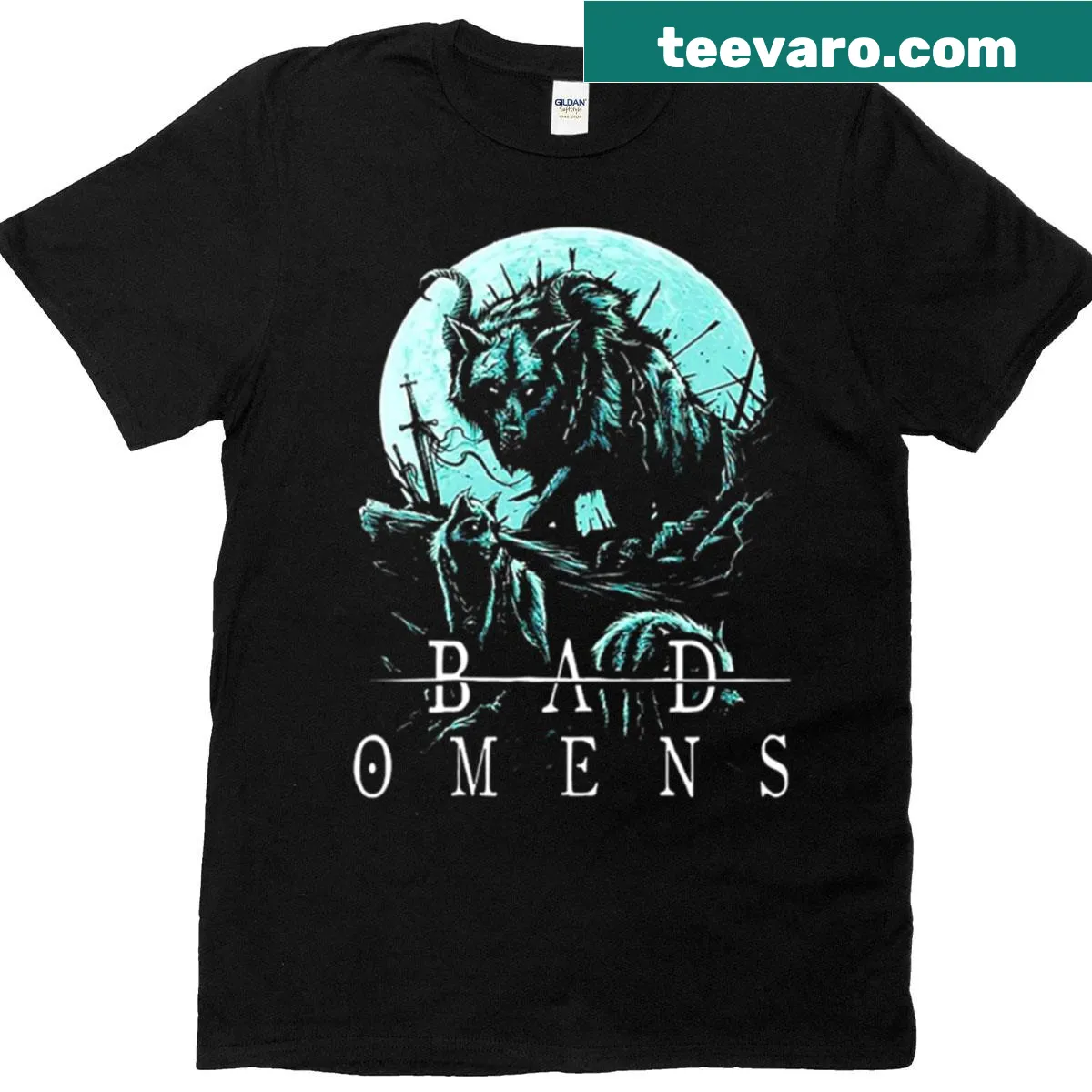 Red band logo design on a t-shirt — on a men's t-shirt