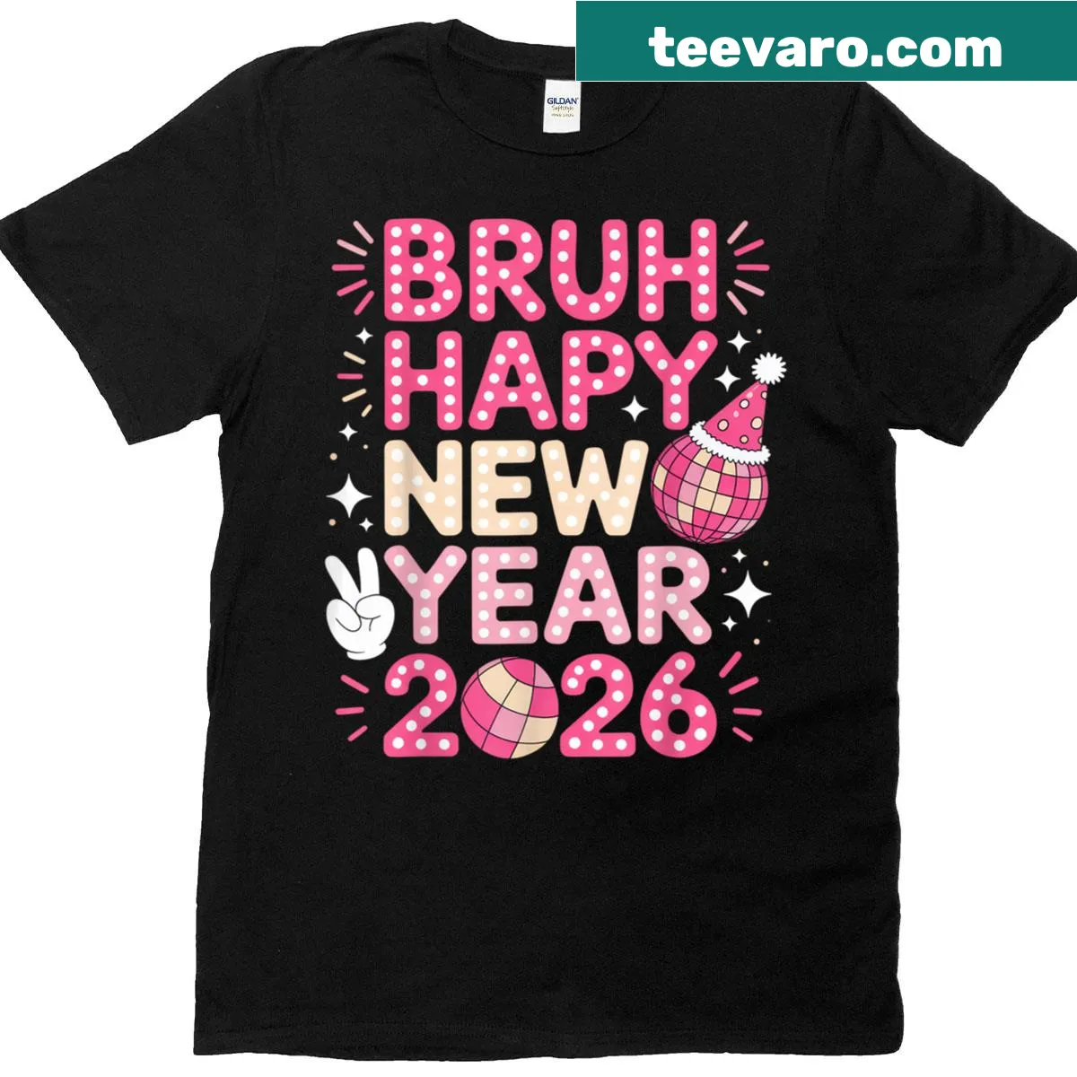 Playful New Year 2026 themed party t-shirt — on a men's t-shirt
