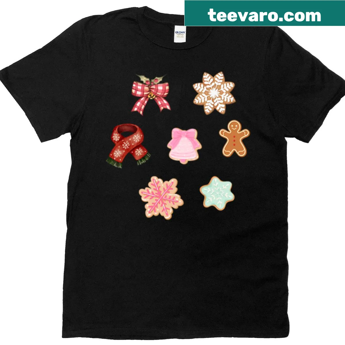 T-shirt showcasing elegant illustrations capturing Christmas vibes — on a men's t-shirt