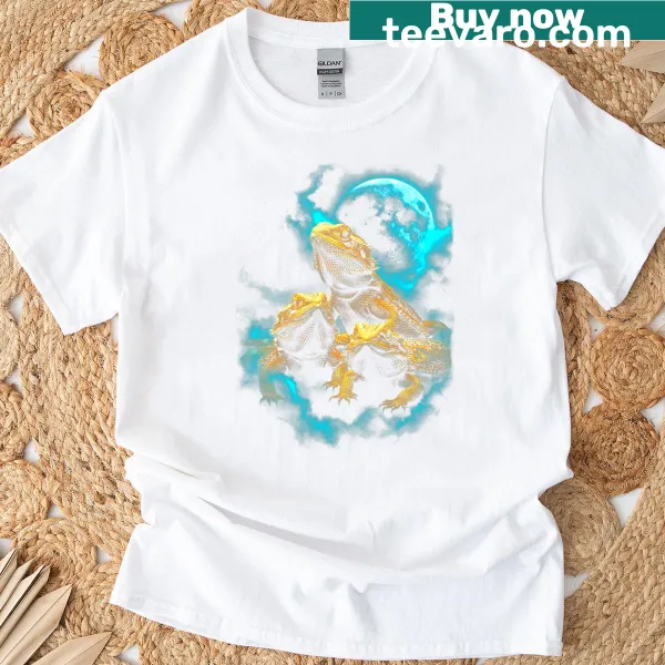 Artistic bearded dragon graphic on a casual t-shirt