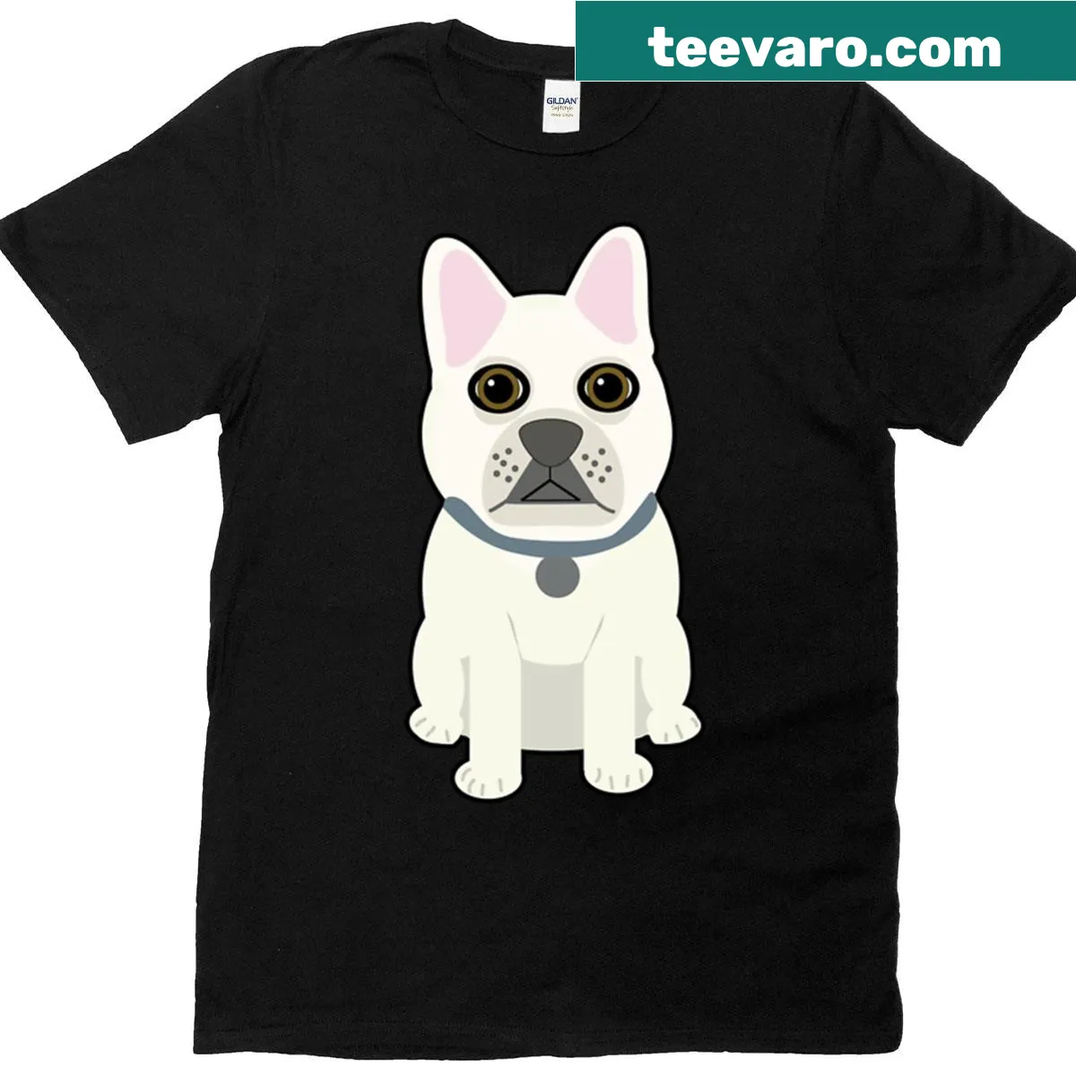 Adorable Cream Frenchie illustration on a casual T-shirt — on a men's t-shirt