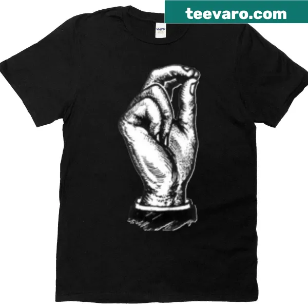 Graphic t-shirt featuring crossing hands symbolizing connection