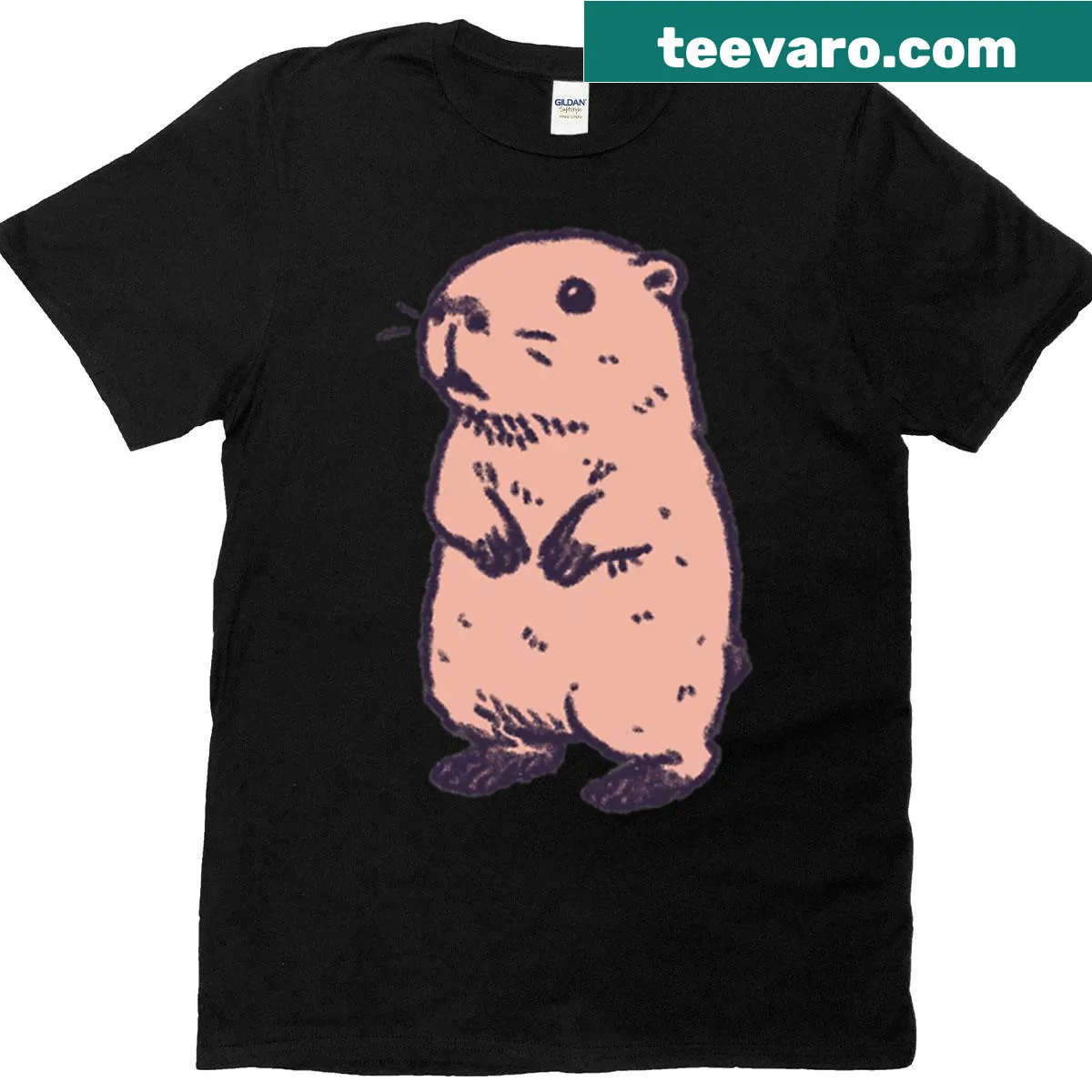 Cute pastel sketch of a capybara on a children's t-shirt — on a men's t-shirt