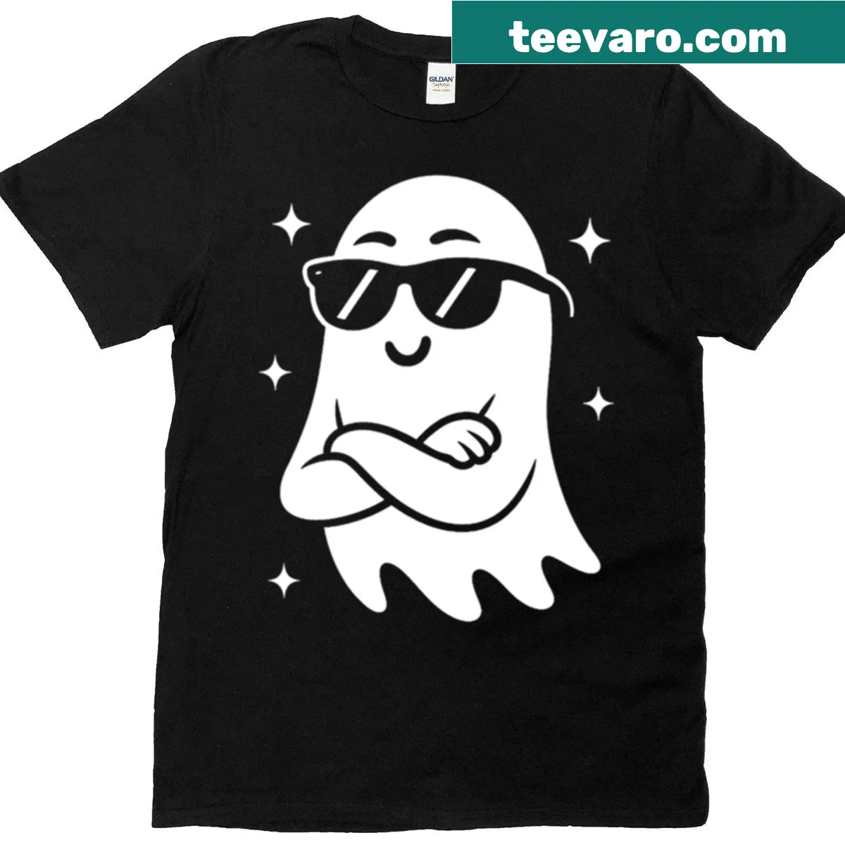 Oversized t-shirt with a cute Halloween ghost graphic — on a men's t-shirt