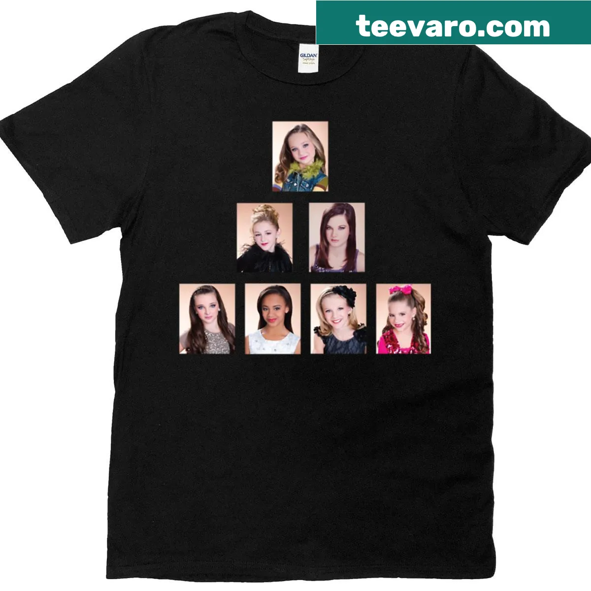 Dance Moms pyramid graphic printed on a t-shirt — on a men's t-shirt