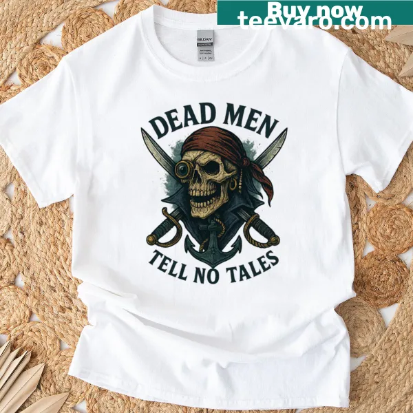Vintage pirate skull T-shirt with Dead Men Tell No Tales text