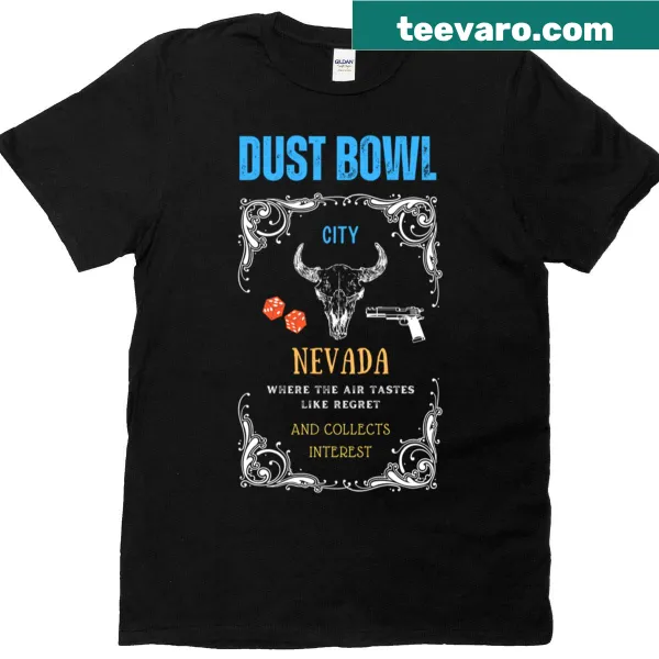 Illustrated T-shirt paying homage to Dust Bowl City, Nevada