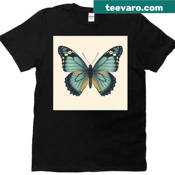 Delicate butterfly illustration on an oversized T-shirt