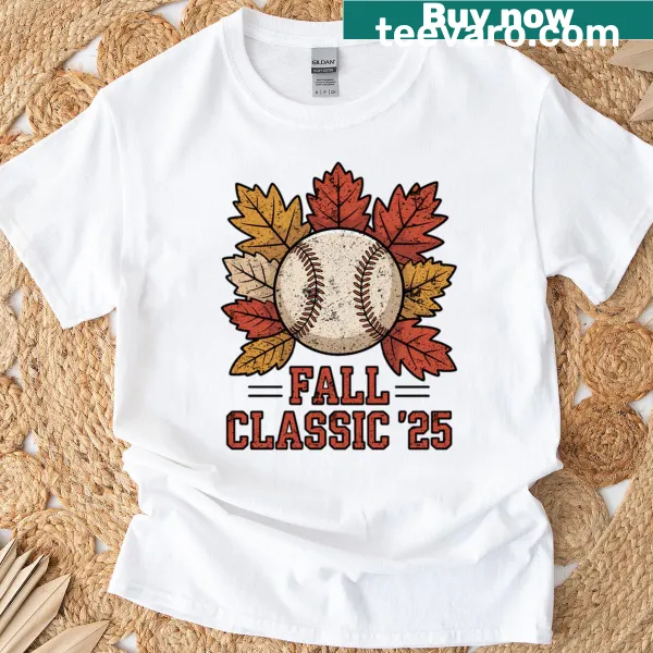 Vintage autumn baseball T-shirt with distressed design