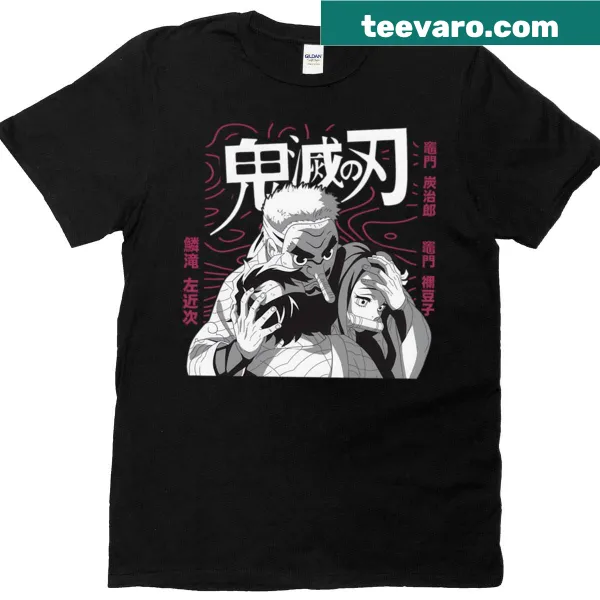 Illustration of Flame Hashiras in action on a T-shirt