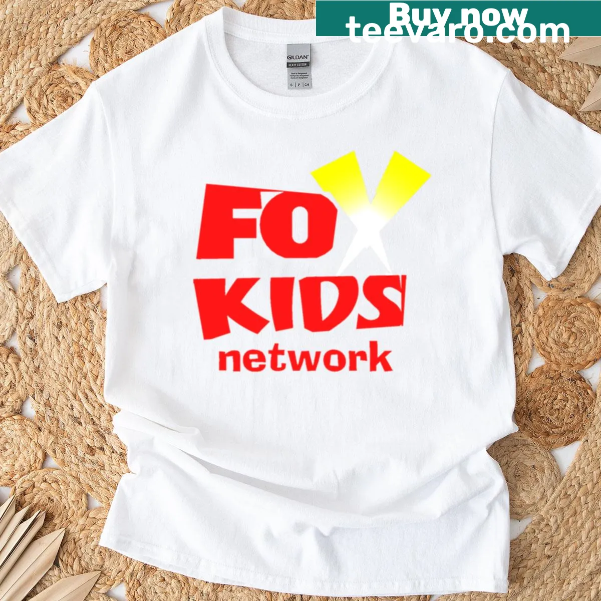 Nostalgic 90s fox illustration t-shirt for kids — on a men's t-shirt