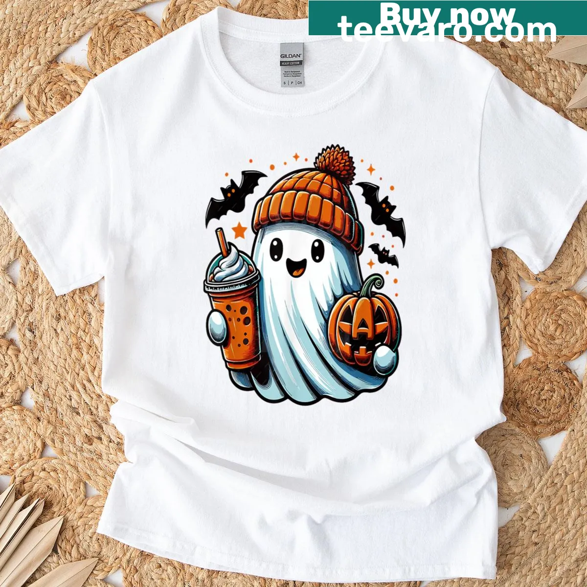 Funny Halloween T-shirt with 'Boo' graphic — on a men's t-shirt