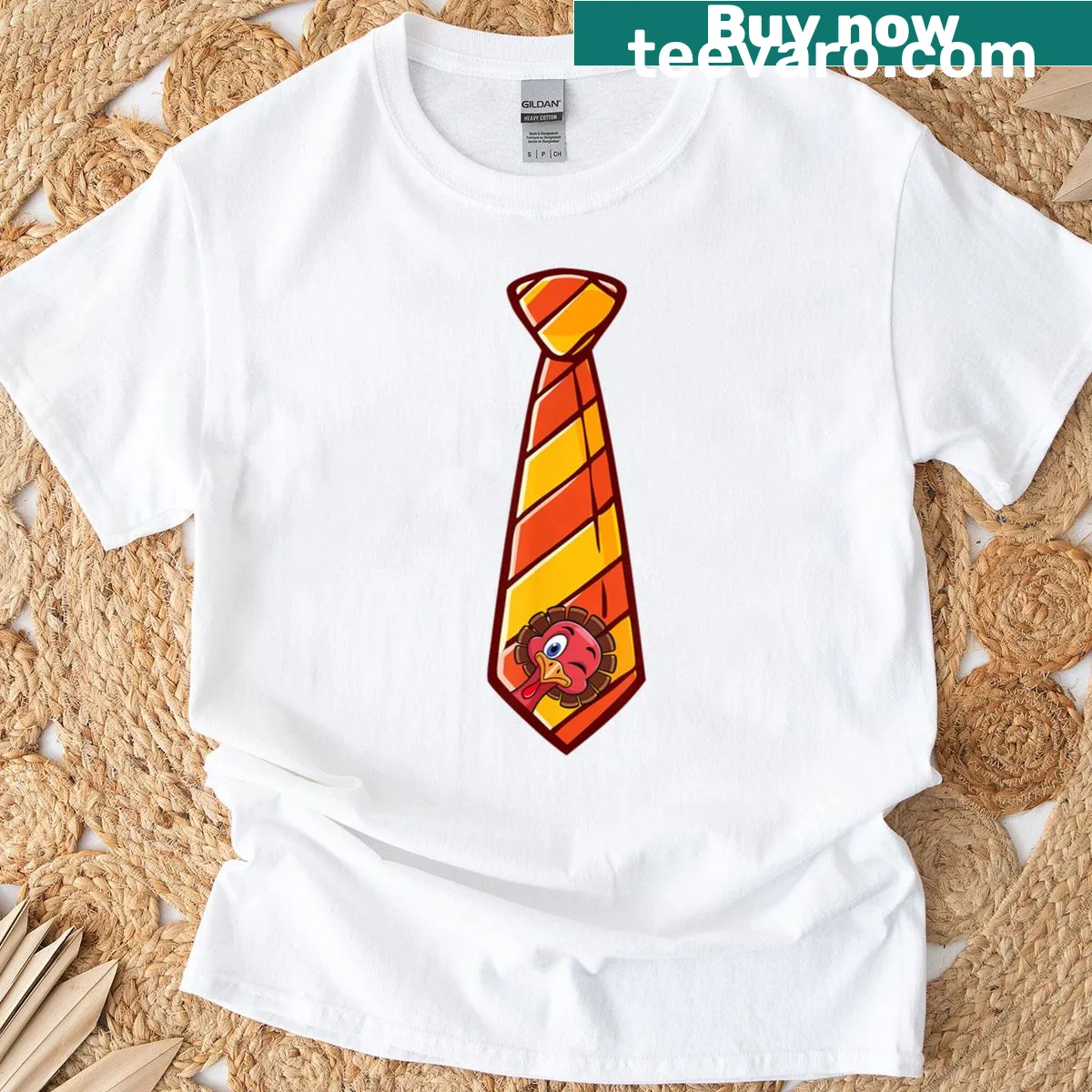 Whimsical winking turkey graphic on a Thanksgiving-themed t-shirt — on a men's t-shirt
