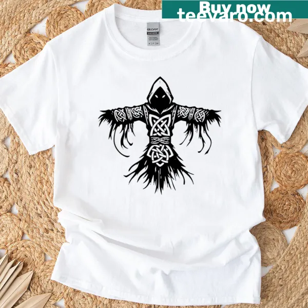 Silhouette of a Gaelic scarecrow for a minimalist T-shirt