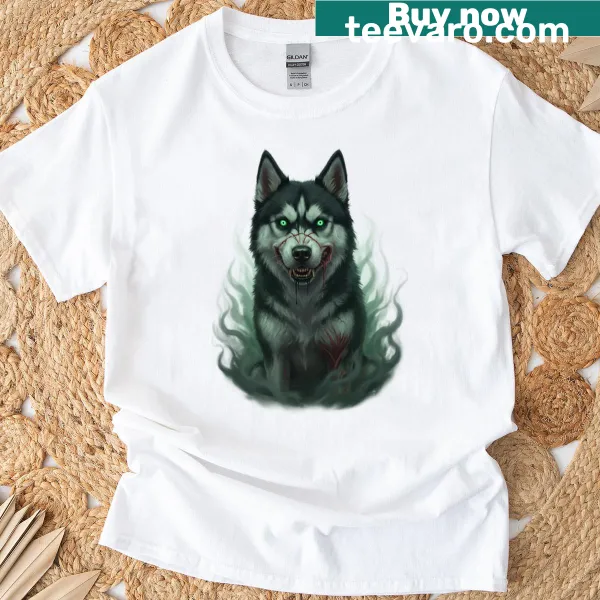 Artistic T-shirt featuring Ghostfang the husky in Arctic theme