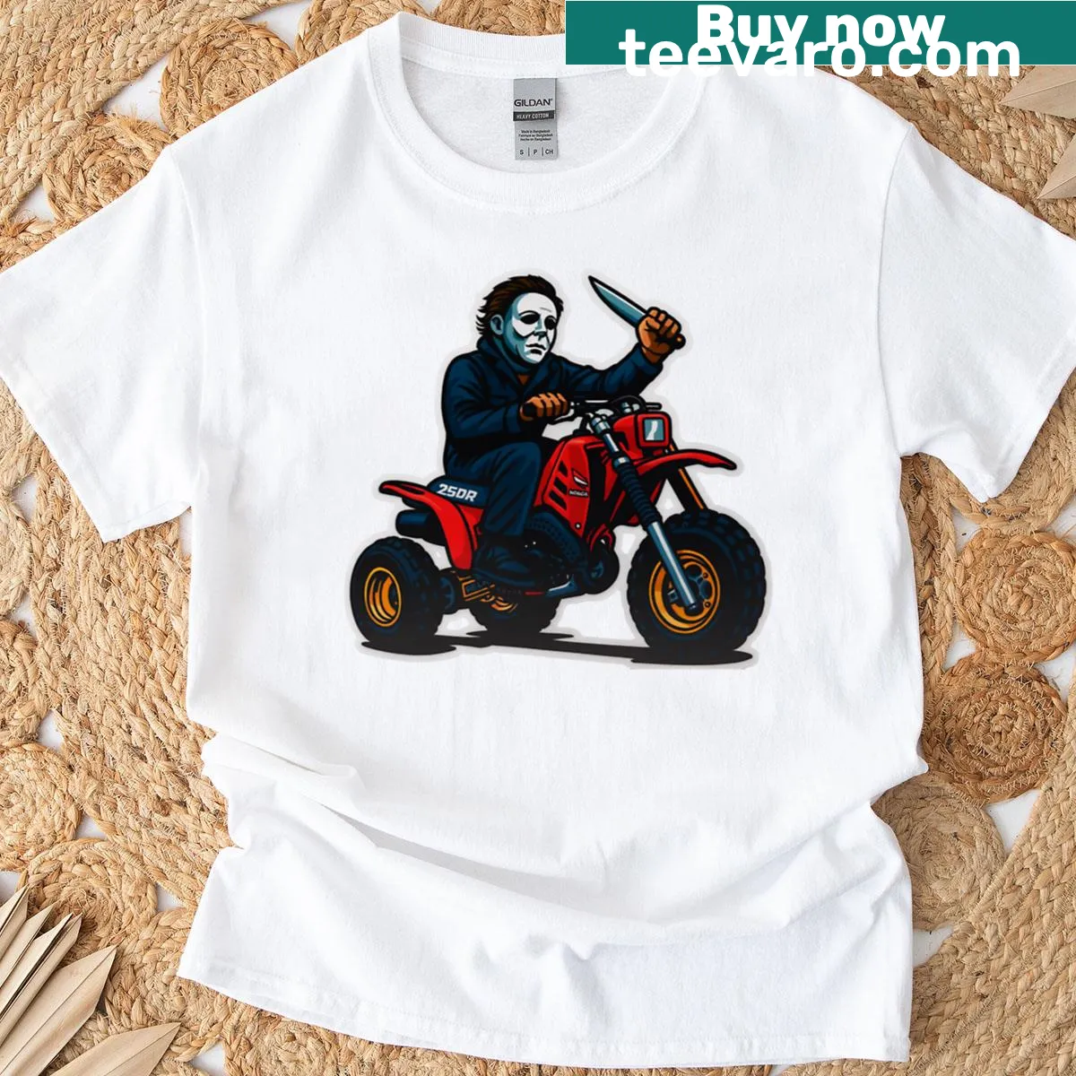 Halloween-themed T-shirt featuring spooky graphics — on a men's t-shirt
