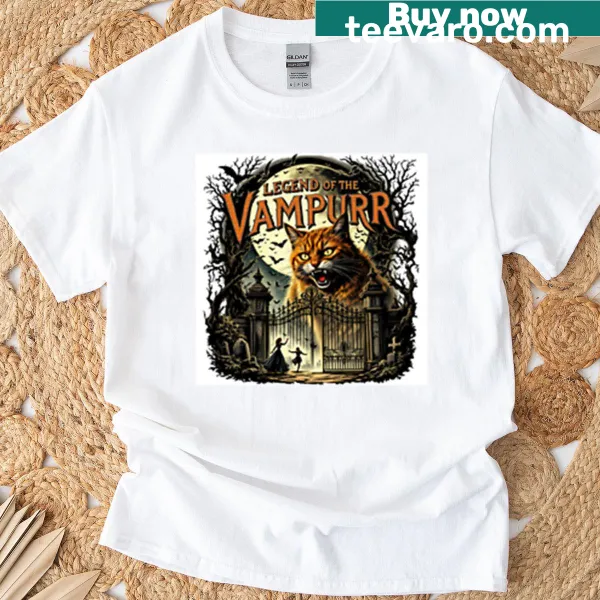 Whimsical cat graphic for Halloween on t-shirt