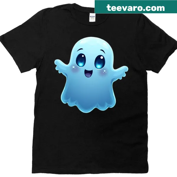 Cheerful ghost graphic on a t-shirt for Halloween