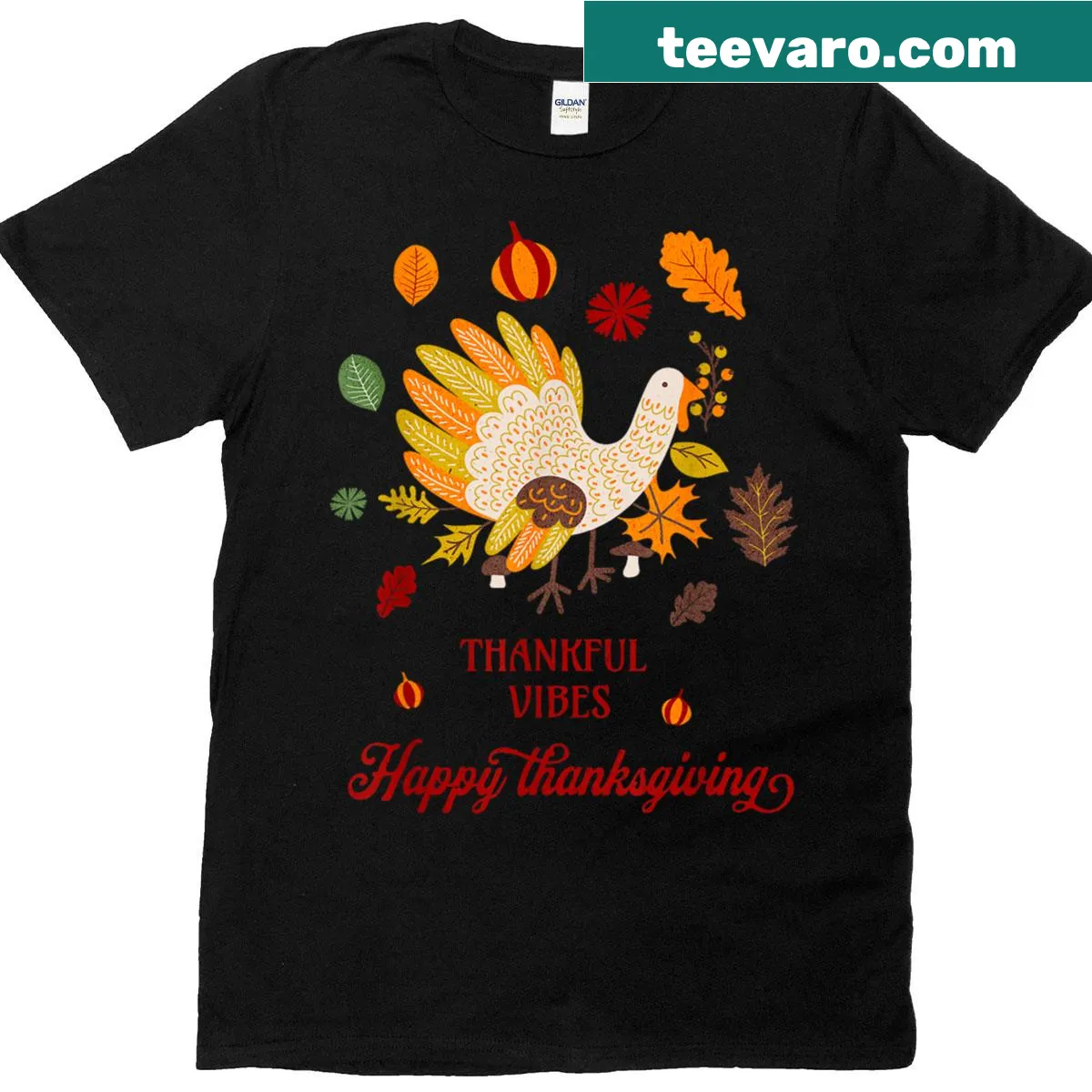 Funny turkey graphic on a Thanksgiving-themed t-shirt — on a men's t-shirt