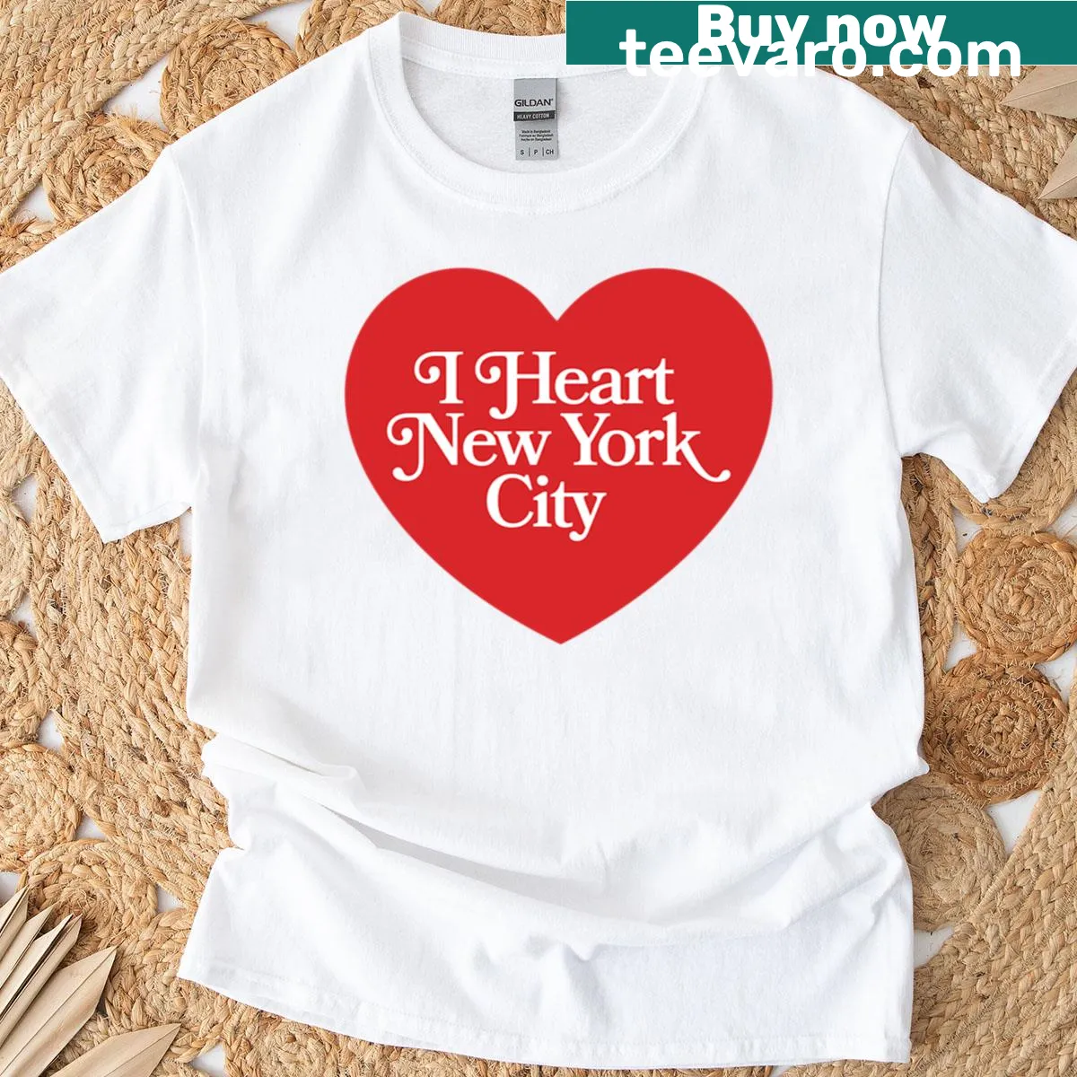 Classic 'I Heart NY' graphic on a T-shirt celebrating New York City. — on a men's t-shirt