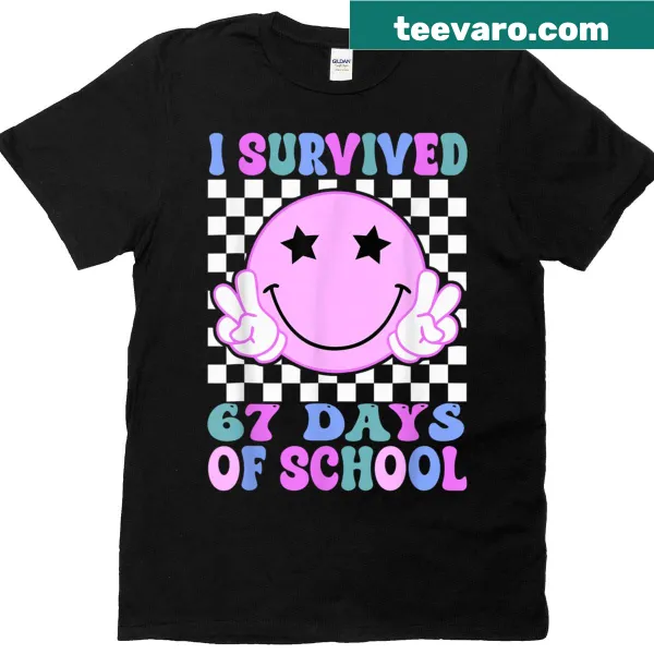 Funny meme graphic tee about surviving school with humorous text