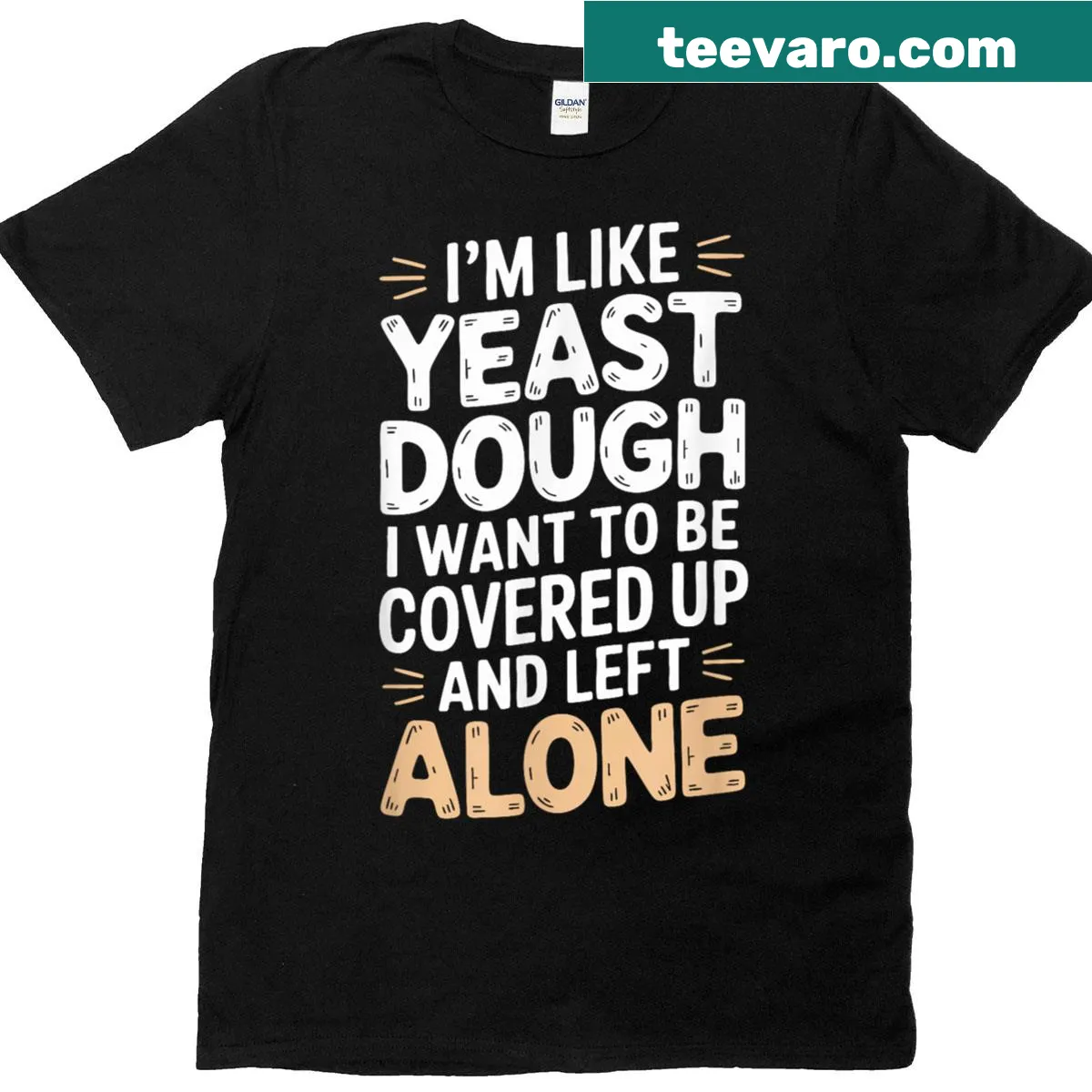 T-shirt featuring a humorous quote about introversion and solitude — on a men's t-shirt