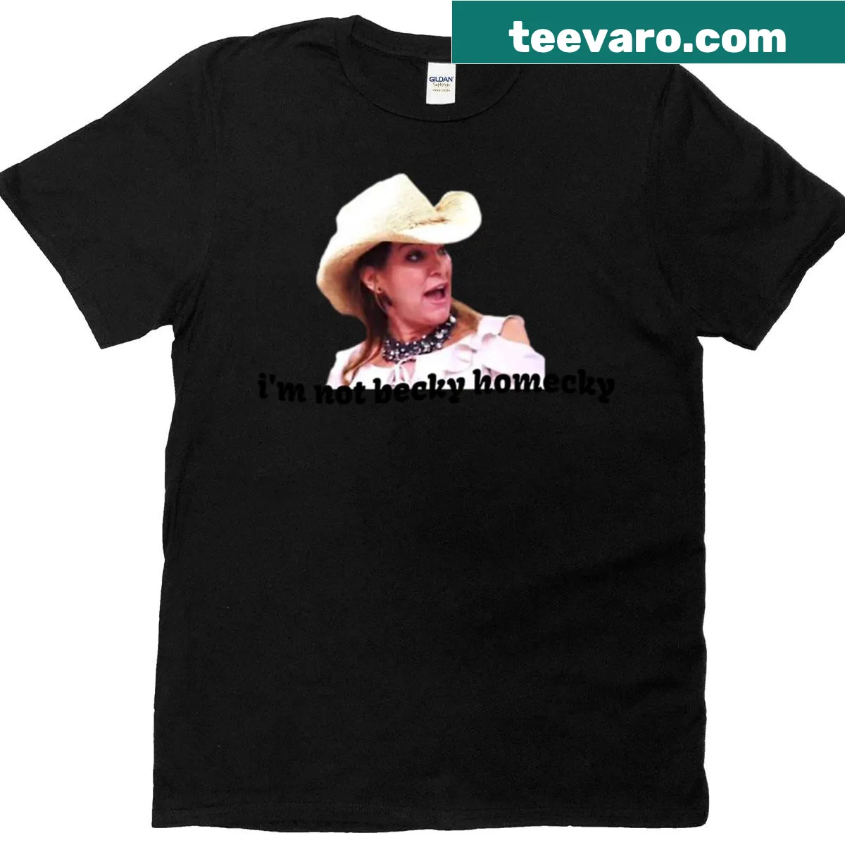 Funny dance moms t-shirt with I'm Not Becky Homecky text — on a men's t-shirt