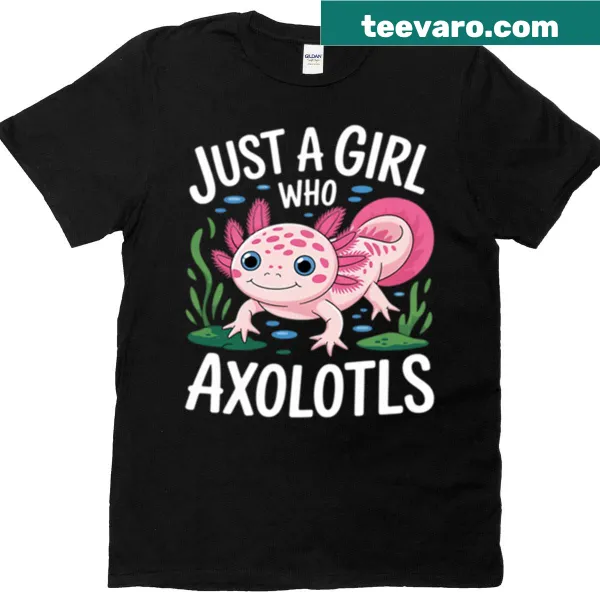Kawaii axolotl graphic t-shirt for girls
