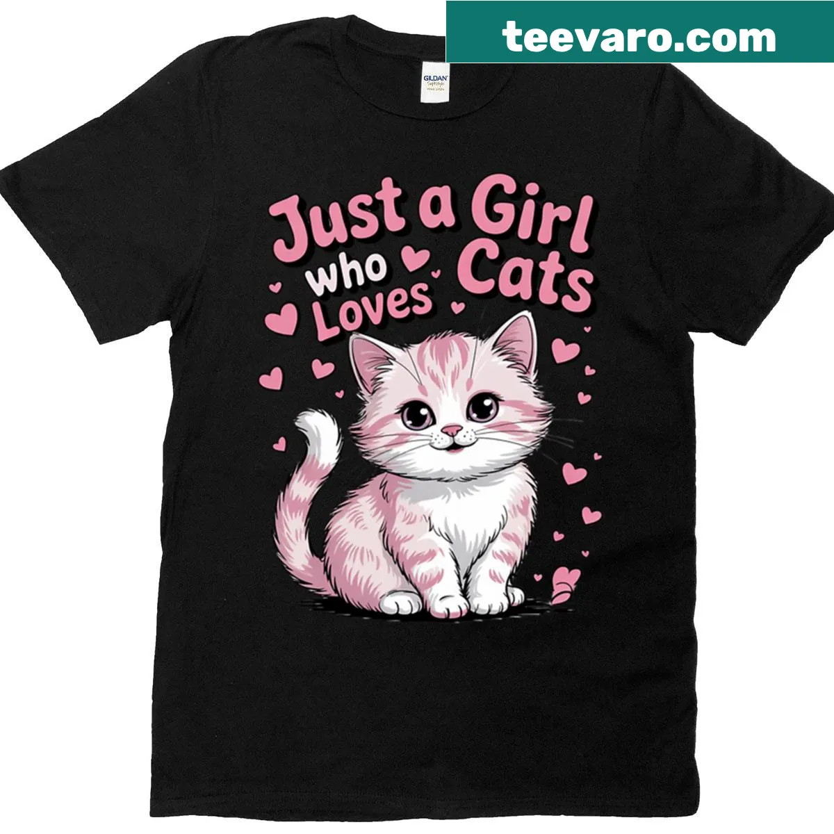 Cute t-shirt for girls who love cats — on a men's t-shirt