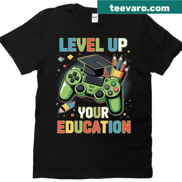 Gaming-themed T-shirt for teachers with a fun educational graphic