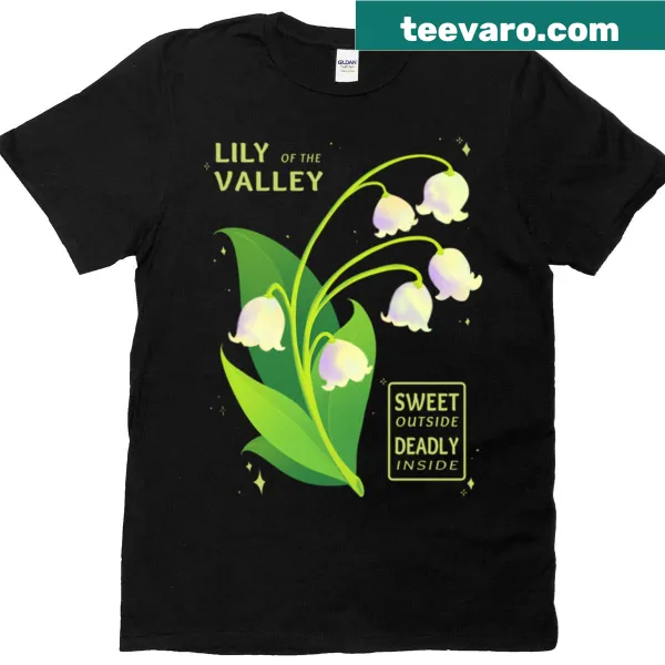 Illustrative t-shirt featuring Lily of the Valley with a phrase