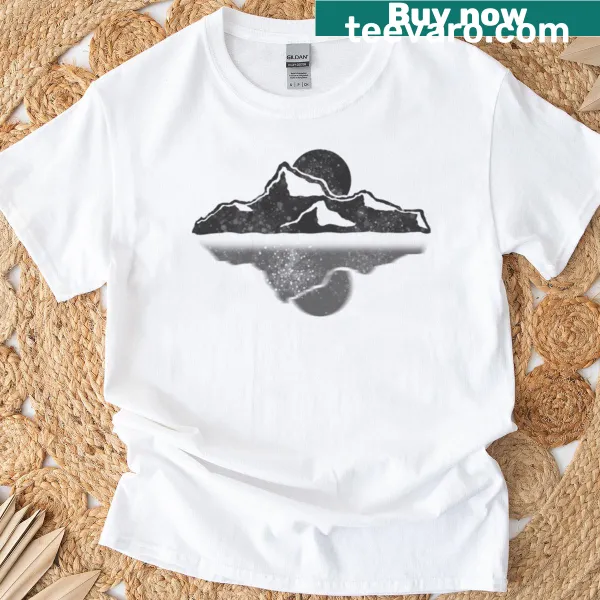 Watercolor design of a lunar reflection on T-shirt
