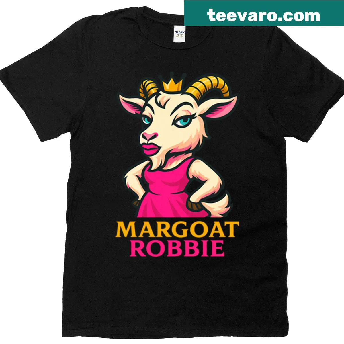 Illustration of a glamorous goat with stylish accessories on a t-shirt — on a men's t-shirt