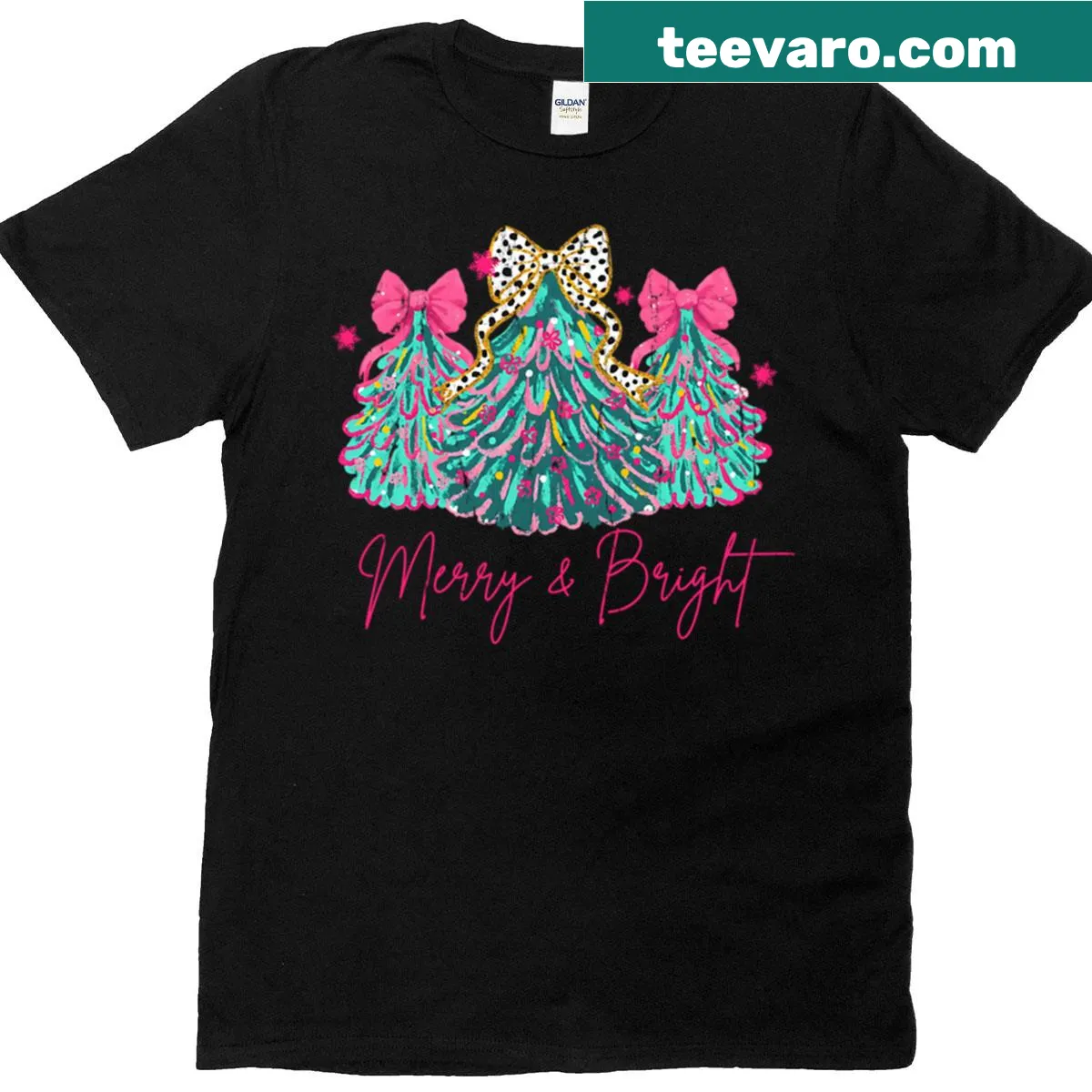 T-shirt with the phrase 'Merry Bright' in a joyful holiday design — on a men's t-shirt