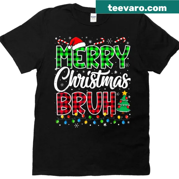 Funny t-shirt with 'Merry Christmas Bruh' text