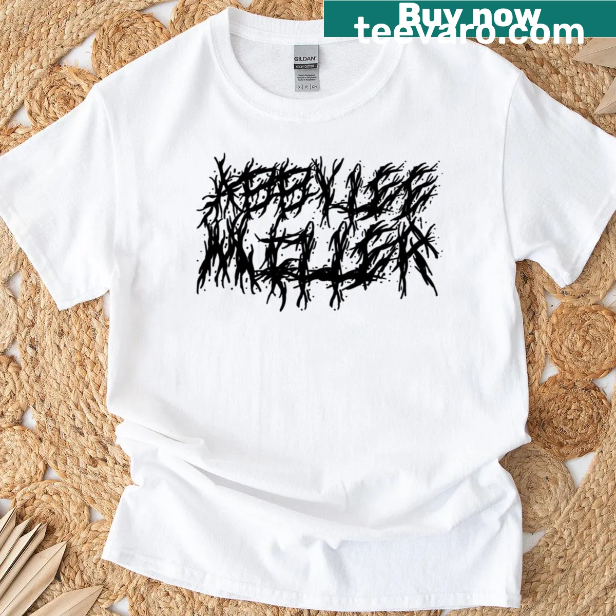 Typographic design featuring Abby Lee Miller in a metallic style — on a men's t-shirt