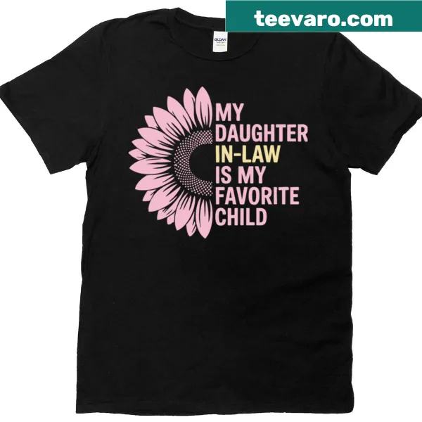 Funny retro quote t-shirt showing 'My Daughter-in-law Is My Favorite Child' text