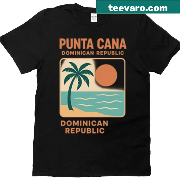 Retro travel poster design featuring Punta Cana beach elements.