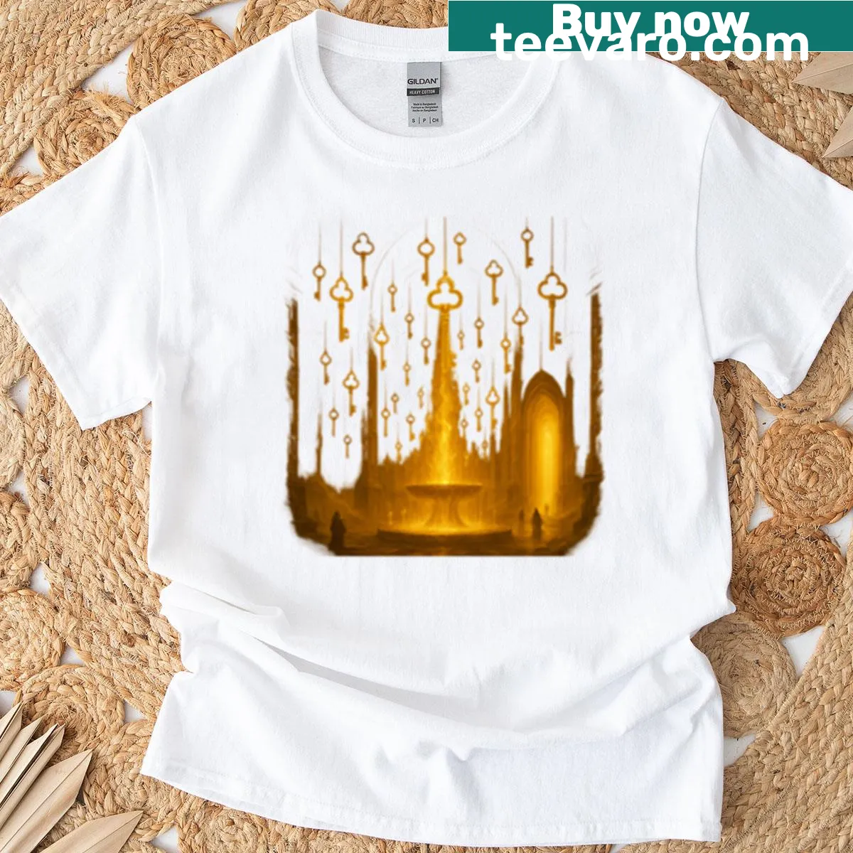 Minimalist t-shirt featuring 'Radiant Archive' text — on a men's t-shirt