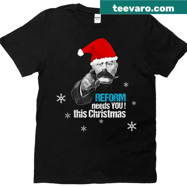 Festive Christmas t-shirt with patriotic reform message