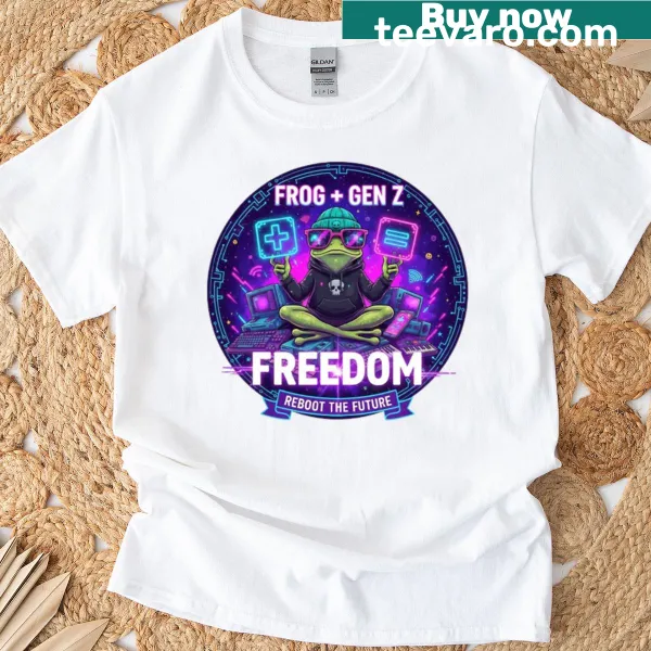 Cartoon T-shirt featuring a humorous Resistance Frog graphic
