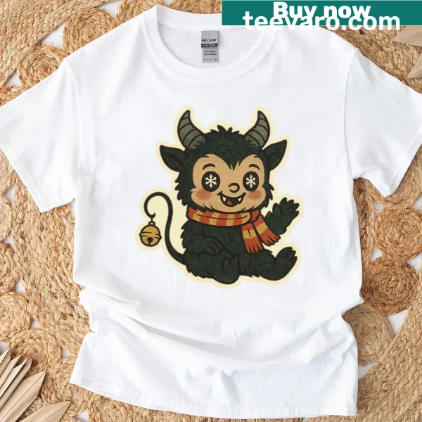 Vintage illustration of Baby Krampus on a T-shirt