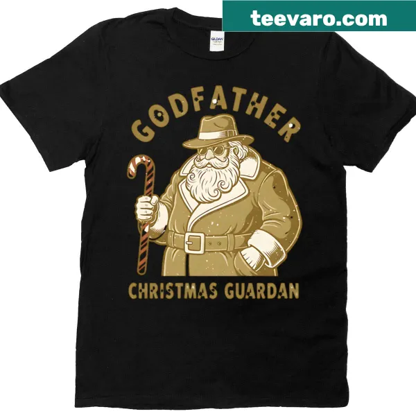 Oversized vintage Christmas t-shirt featuring Godfather with cane