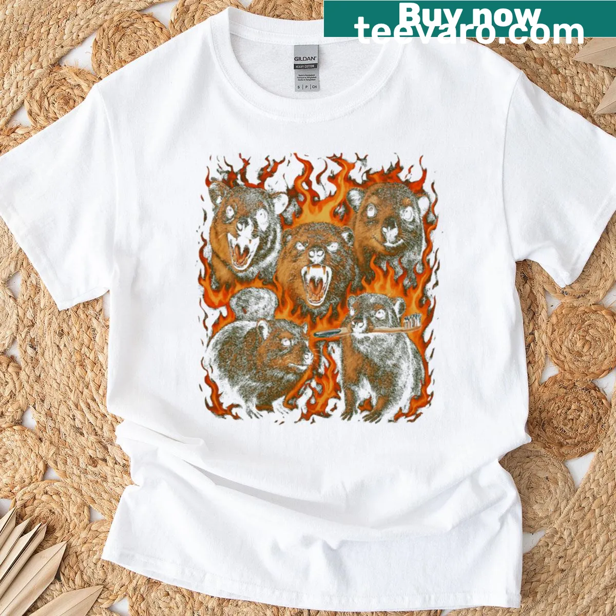 Vintage distressed T-shirt featuring a chaotic hyrax graphic — on a men's t-shirt