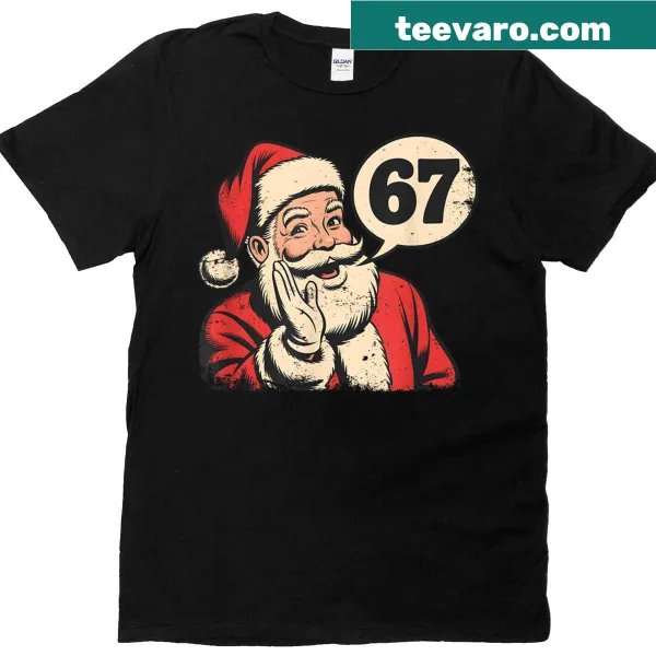 Funny Santa graphic t-shirt featuring meme text