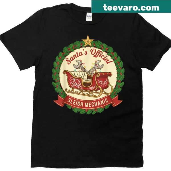 Funny mechanic Santa's sleigh graphic T-shirt