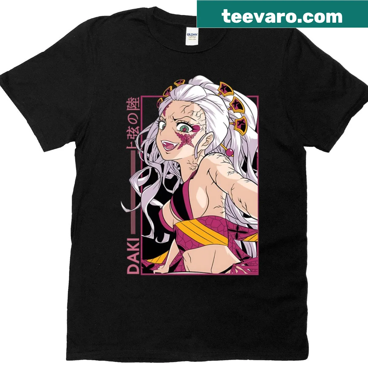 Fantasy t-shirt featuring a seductive upper moon demon design — on a men's t-shirt