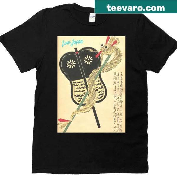Vintage print T-shirt featuring a dragon and sacred ropes inspired by Japan.